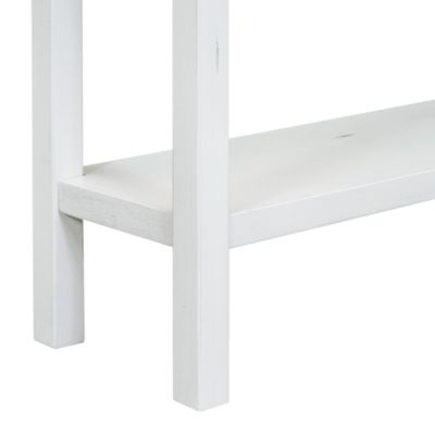 Antique White Console Table with Drawers and Shelf