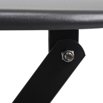 3 Pieces Patio Bistro Balcony Metail Chair Table Set-Gray