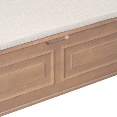 Rustic Style Solid Wood Entryway Multifunctional Storage Bench With Safety Hinge (Gray Wash+ Beige)