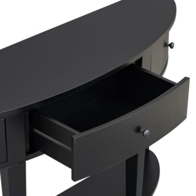 Curved Console Table w/ Drawers & Shelf