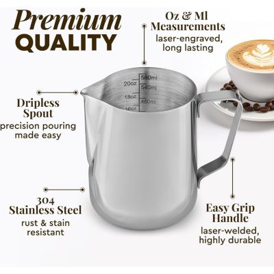 12oz Stainless Steel Milk Frothing Pitcher