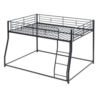 Metal Floor Bunk Bed, Full XL Over Queen