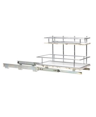 Glidez Chrome-Plated Steel and Faux Marble Pull-Out/Slide-Out Storage Organizer for Under Sink or Cabinet 2-Tier Design