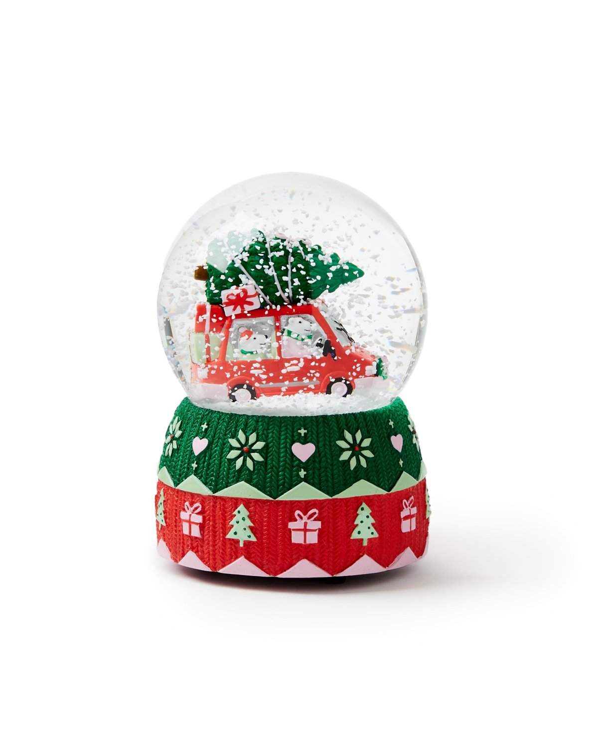 Holiday Lane Christmas Cheer White Green And Red Festive Water Globe, Created for Macy's