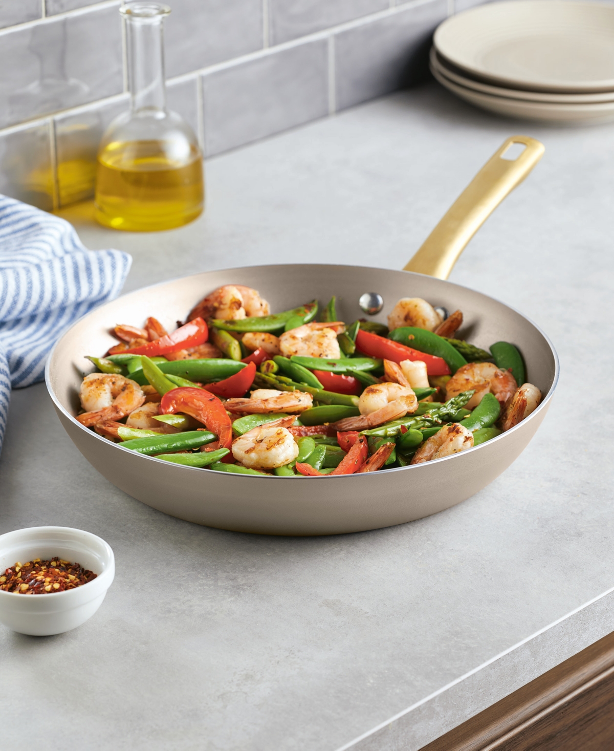 Farberware Radiant Aluminum 12.25-inch Frying Pan In Champagne