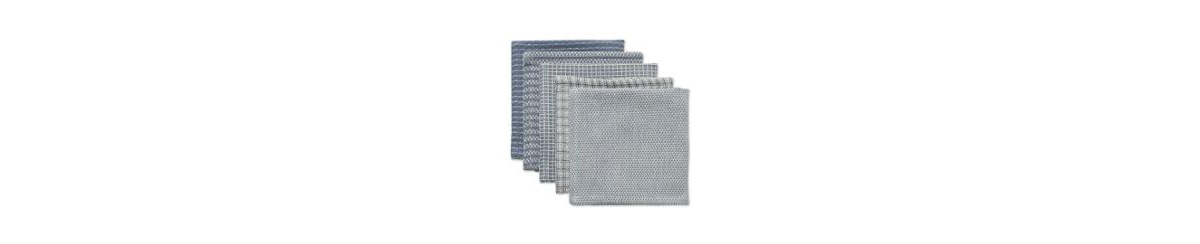 Everyday Kitchen Collection Assorted Dishcloth Set, 12x12", Stonewash Blue, 5 Count - Stonewash Blue