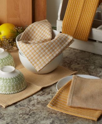 Everyday Kitchen Collection Assorted Dishcloth Set, 12x12", Honey Gold, 5 Count