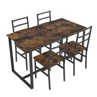 Industrial Table & Chair Set (5-Piece)