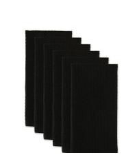 Cotton Kitchen Collection Dishtowel Set, 18x26", Black, 6 Piece