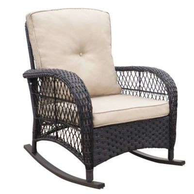 All-Weather Rattan Rocker for Outdoor Relaxation