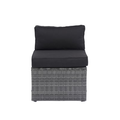 Streamdale 5-Piece PE Rattan U Sofa Set with Black Cushion