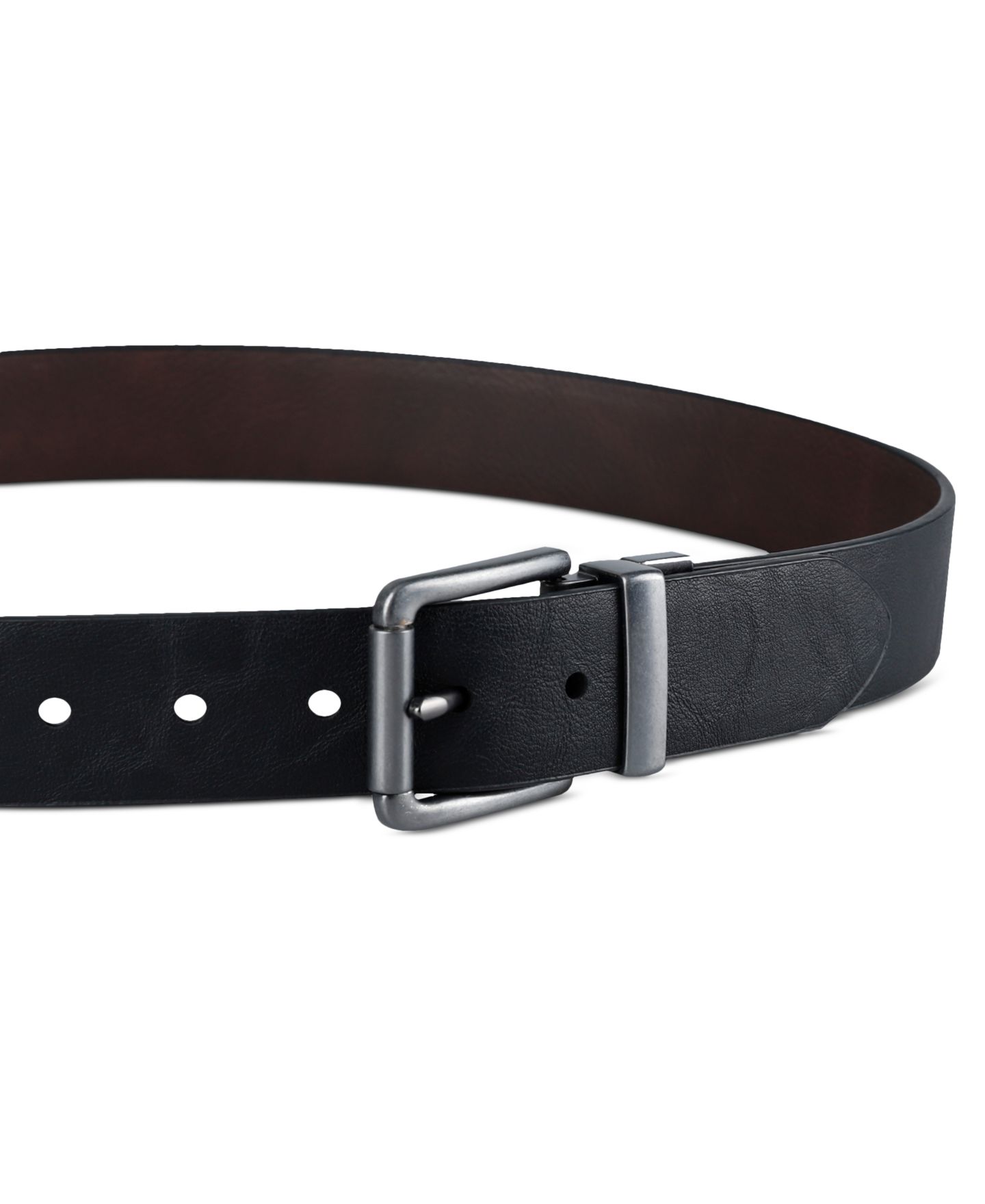Мужской ремень Levi's Logo Buckle Stretch Reversible Leather Belt, цвет: Чёрный / Коричневый — фото 3
