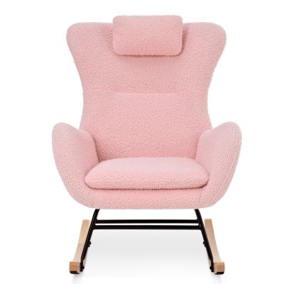 Streamdale Pink Teddy Glider Chair for Nursery & Home
