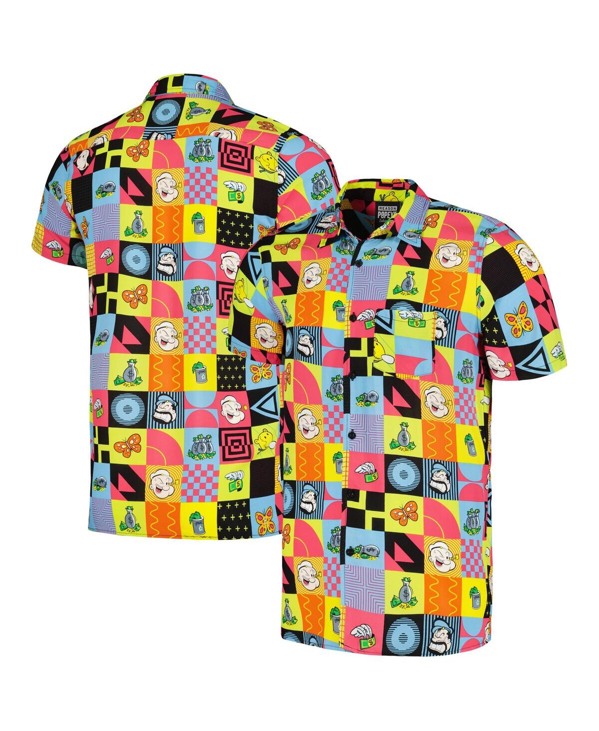Reason Men's And Women's Yellow Popeye Trapped Button-up Shirt