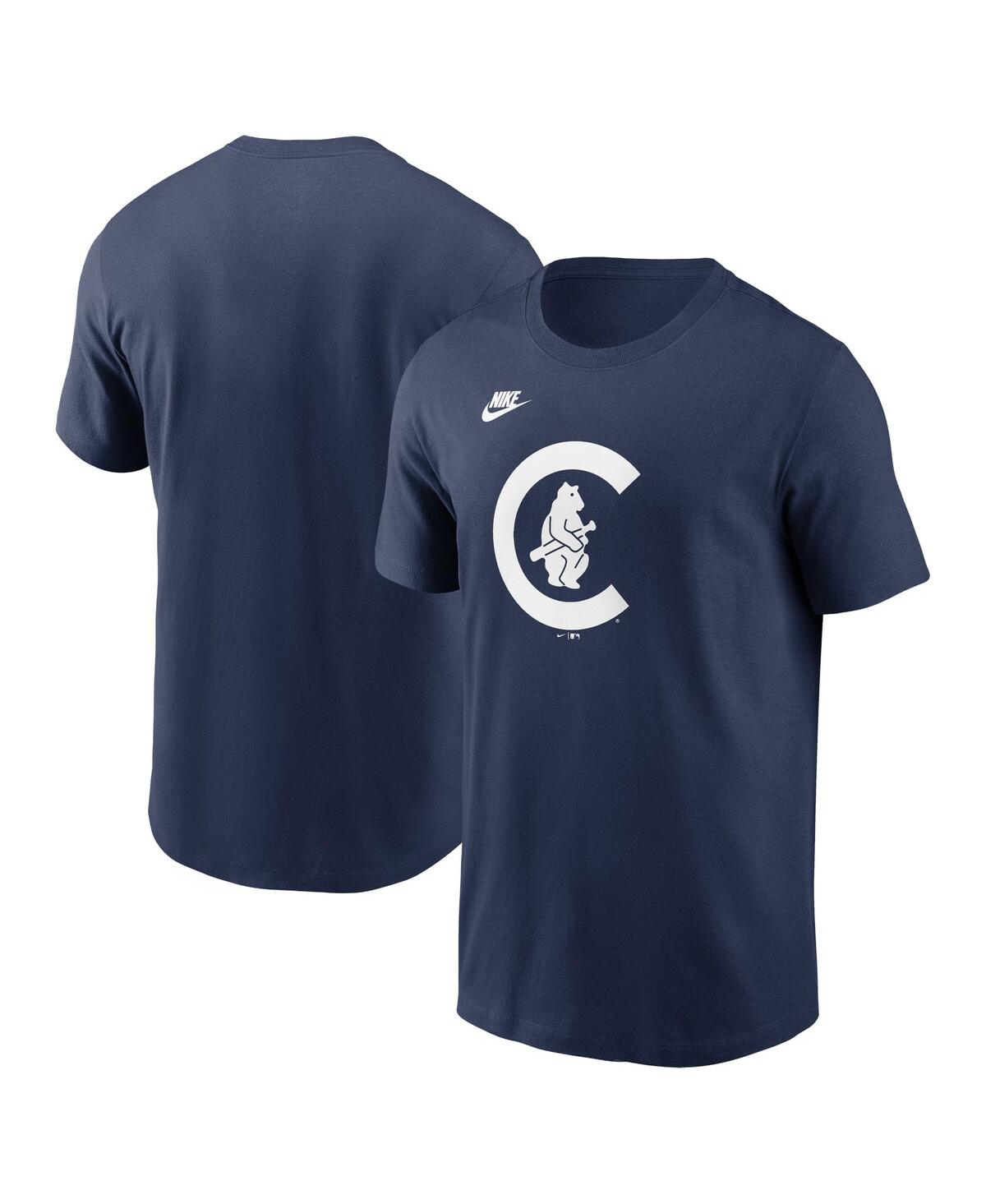 Nike Navy Chicago Cubs Cooperstown Collection Team Logo T-shirt In Navy