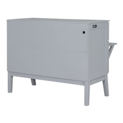  Gray Murphy Bed with USB Port and Shelves