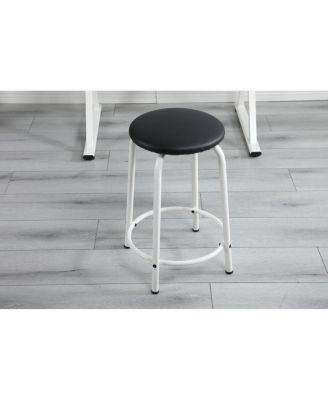 Streamdale White Adjustable Tempered Glass Drafting Printing Table With Chair