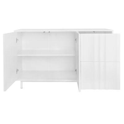 Wave Pattern Storage Cabinet, 2 Doors, 2 Drawers