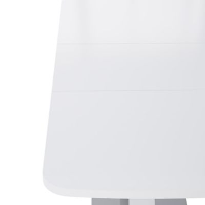 Modern White Square Dining Table with X-Base