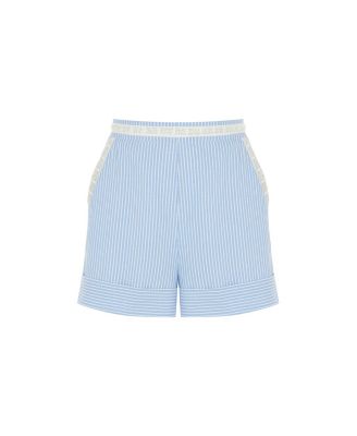 Women's High Waisted Striped Mini Shorts
