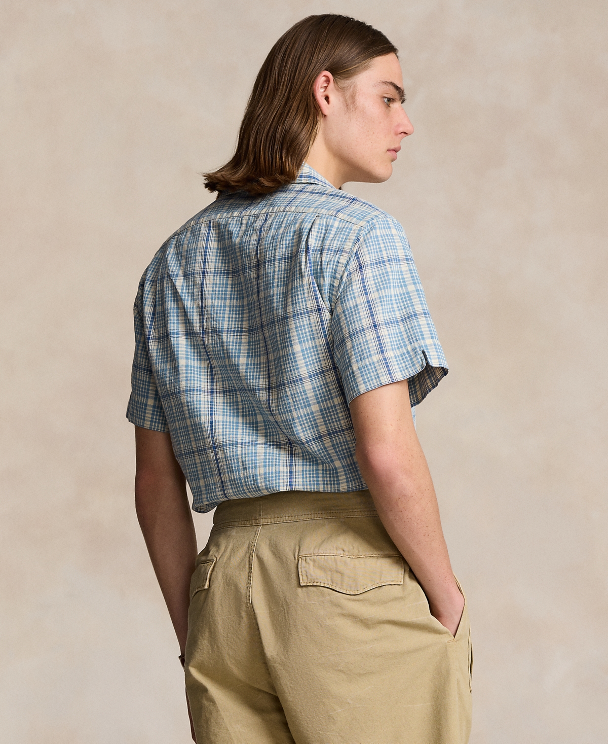 Polo Ralph Lauren Men's Classic-Fit Plaid Linen-Blend Camp Shirt