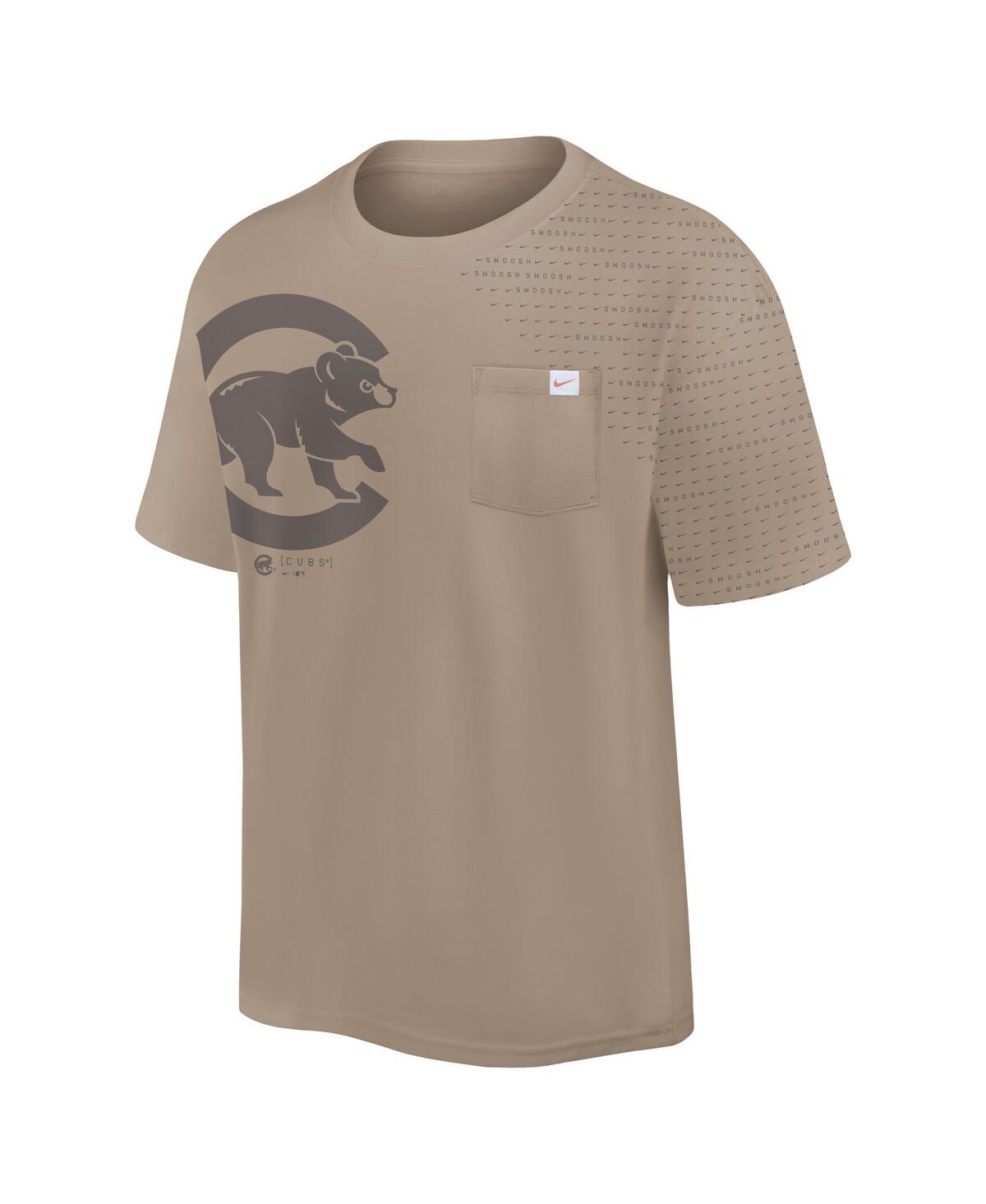 Nike Men'sChicago Cubs Statement Max90 Pocket T-Shirt - Khaki