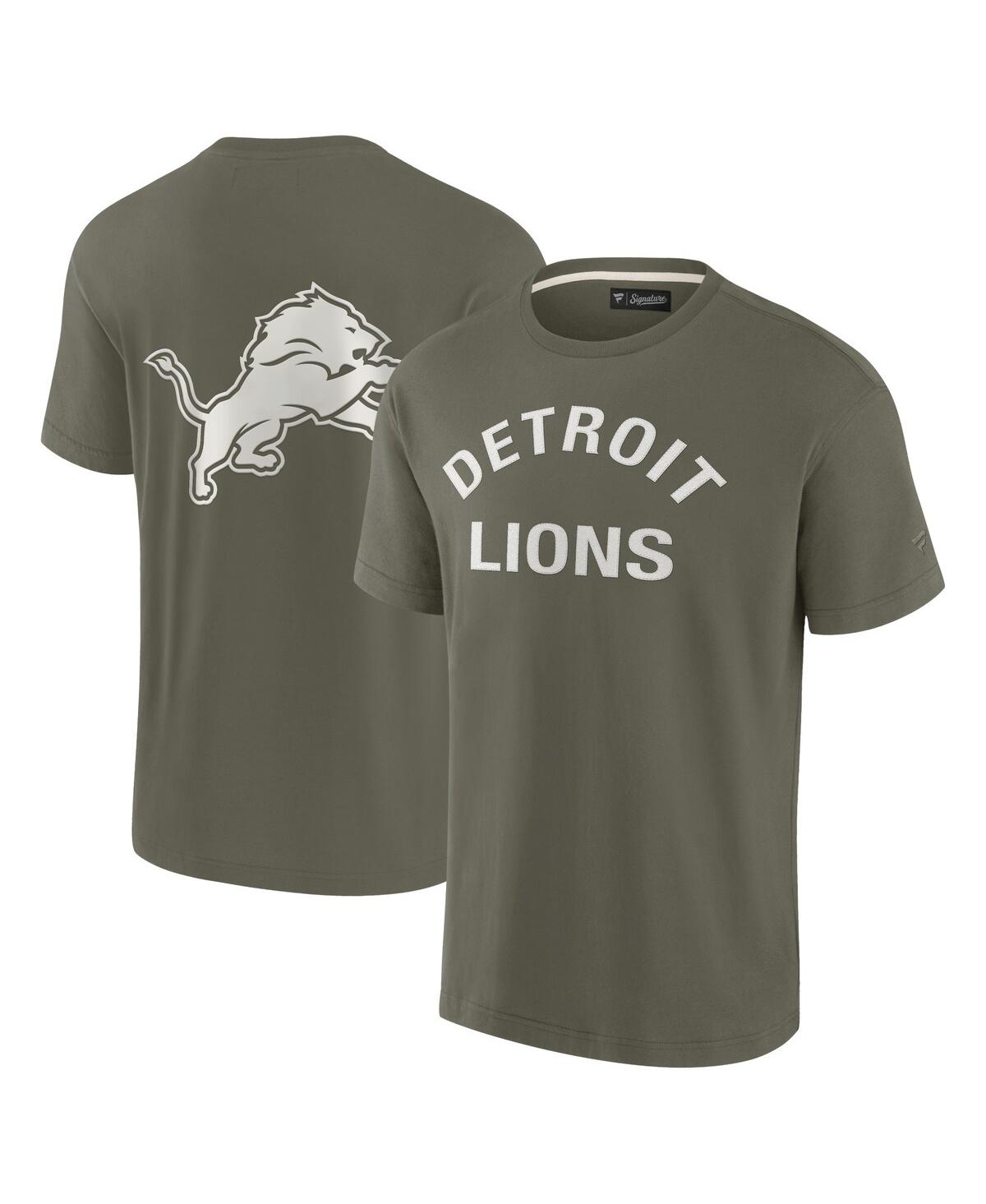 Fanatics Signature Men's And Women Olive Detroit Lions Elements Super Soft Short Sleeve T-shirt