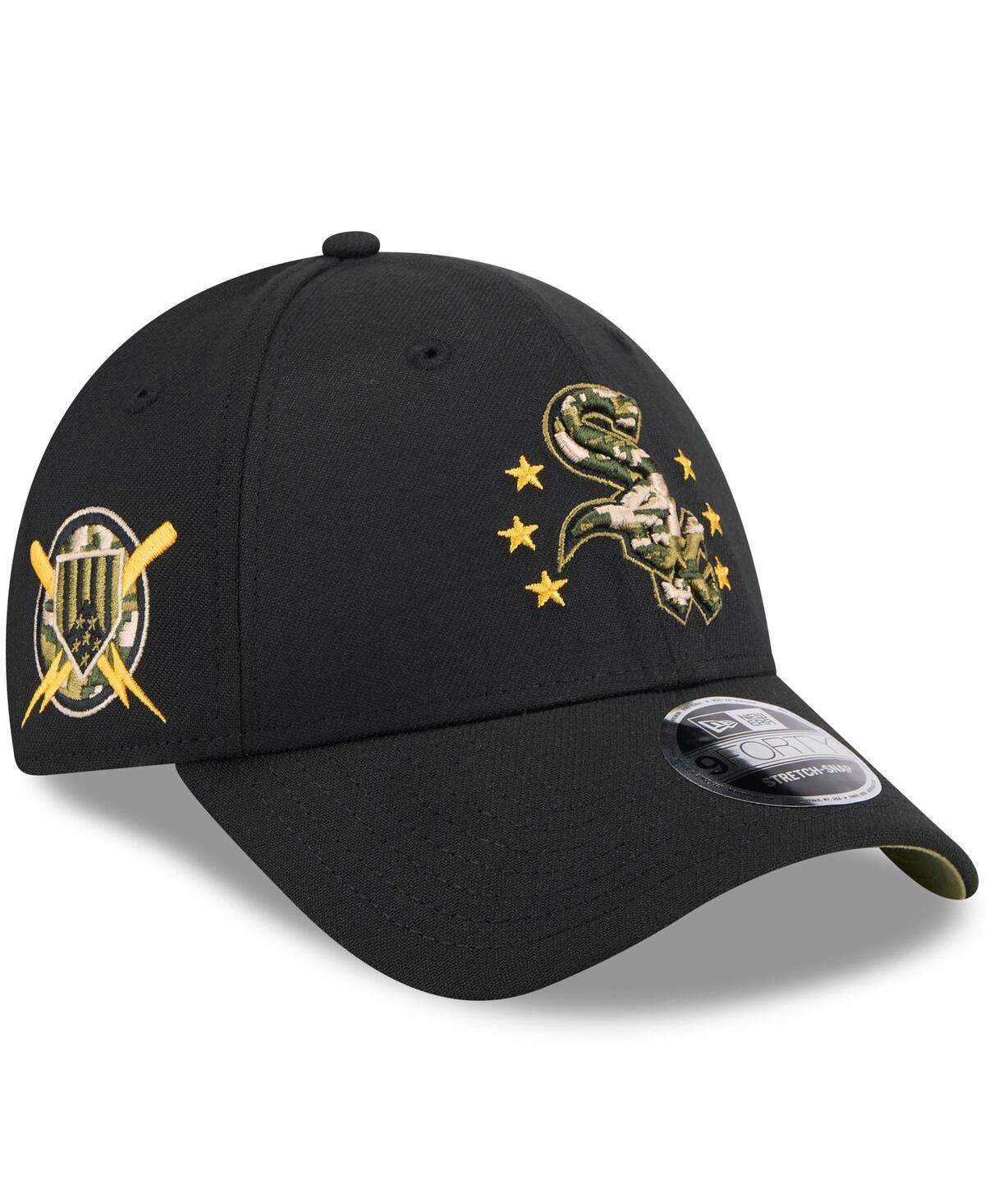 New Era Men's Black Chicago White Sox 2024 Armed Forces Day 9forty Adjustable Hat In Black
