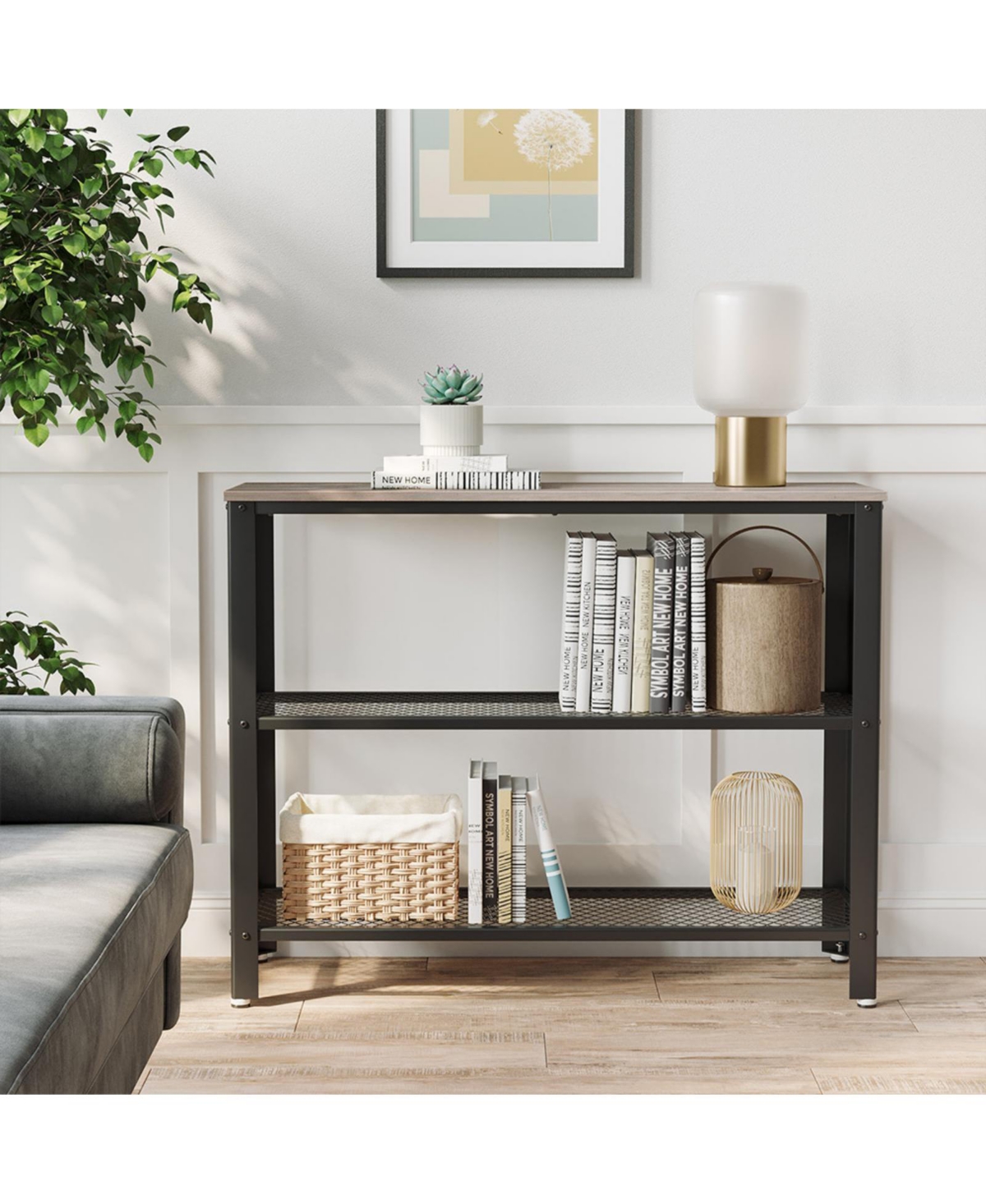 Slickblue Mesh Shelves Hallway Table