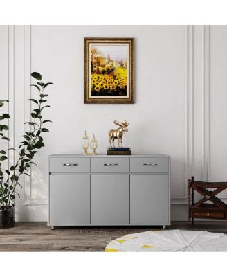Three Doors Side Table-Grey