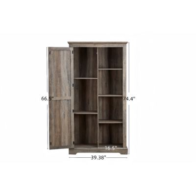  Rustic farmhouse pantry cupboard with sliding barn doors