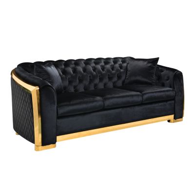  84" Tufted Velvet Sofa Set