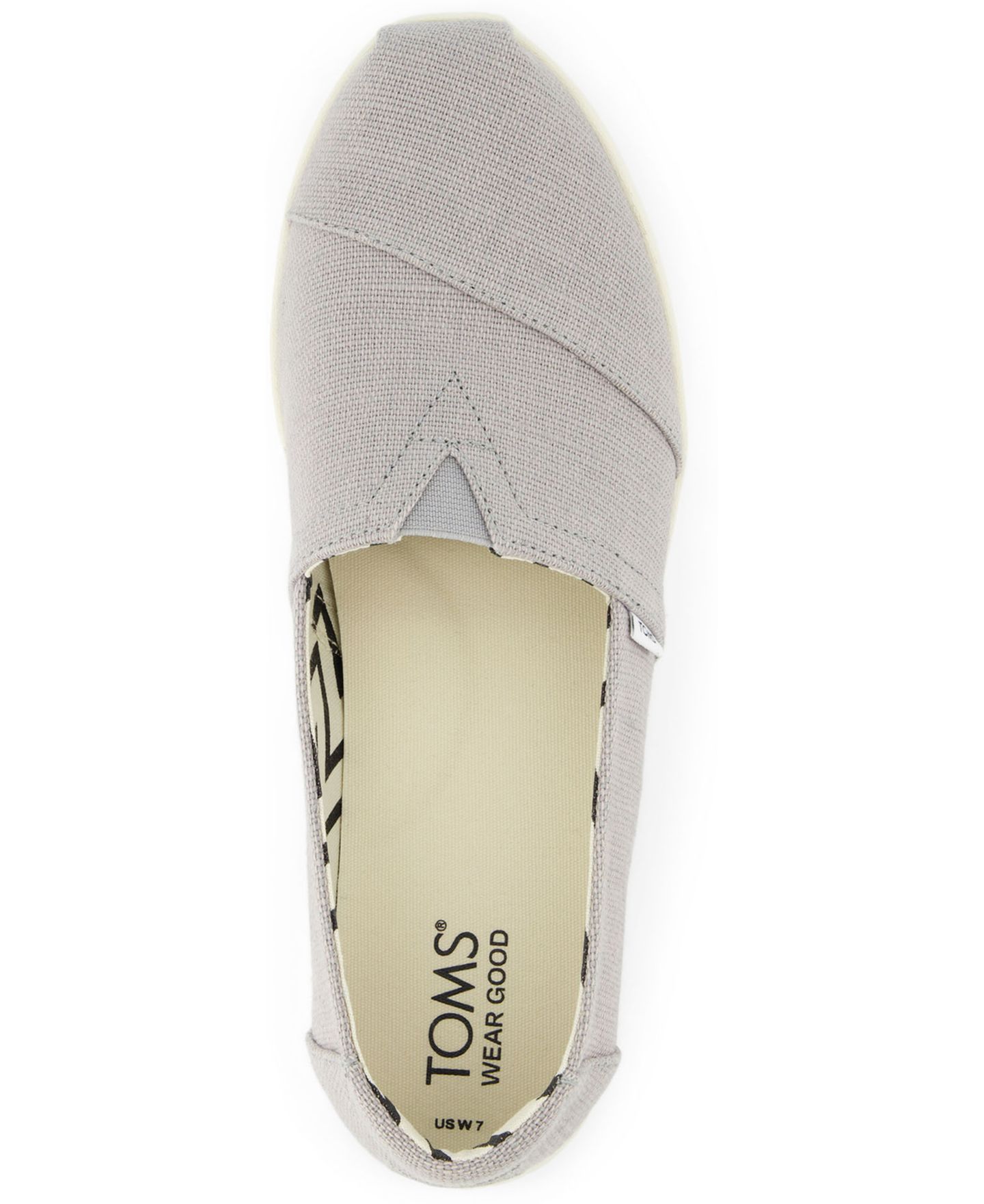 Женские эспадрильи Toms Alpargata Plus с миндалевидным носком, цвет: Серый холщовый — фото 4