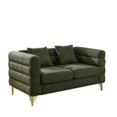 Streamdale Green Teddy 2 Seater Sectional Sofa
