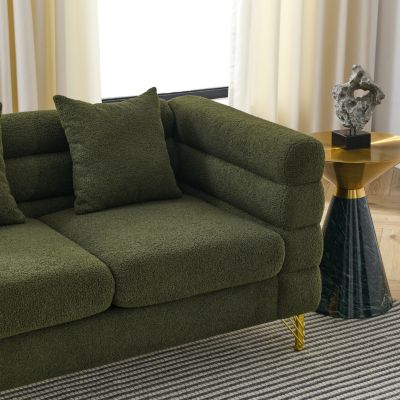 Streamdale Green Teddy 2 Seater Sectional Sofa