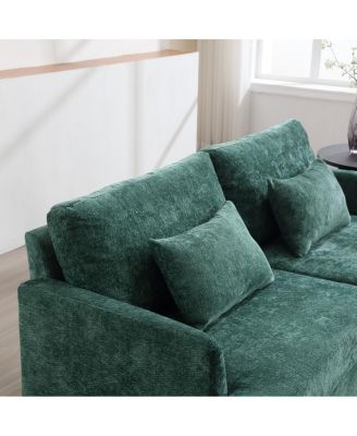 Modern Chenille Fabric Loveseat, 2-Seat Upholstered Loveseat Sofa Modern Couch