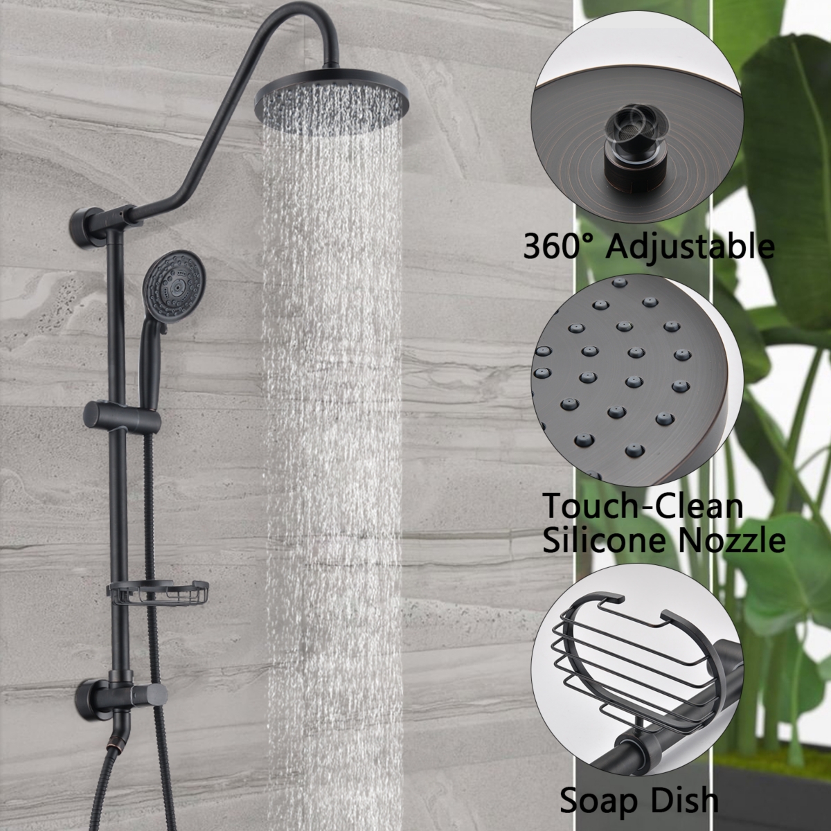Streamdale Furniture Shower Head With Handheld Shower System With 8