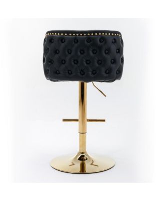 Set of 2 frosted PU Adjustable Swivel Bar Stools