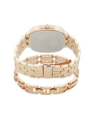 Men's Crystal Bracelet Watch 46mm Gift Set