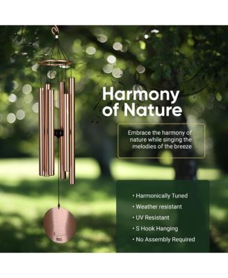Aureole Tunes Wind Chimes - 6-Tube Outdoor Wind chime, C Pentatonic Scale - 42 Inch