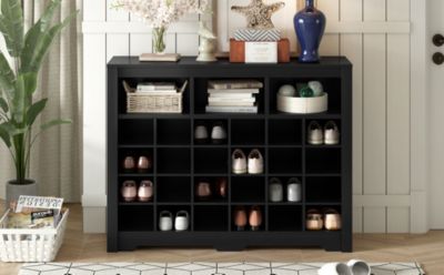 MDF and particle board Sleek 24 Shoe Cubby Console & Sideboard