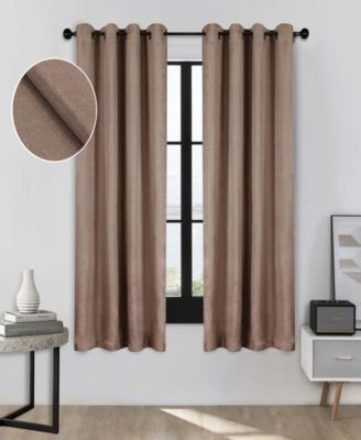 Linen-Inspired Classic Room Darkening Modern Fade Resistant 4-Piece Curtain Set with Grommet Header Top, 52" X 63"