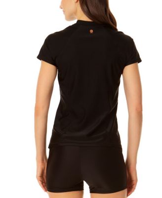 Women's Short Sleeve Zip Front Rashguard Top