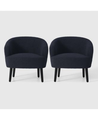 29" Wide Mid Century Modern Club Barrel Accent Armchair, Set of 2
