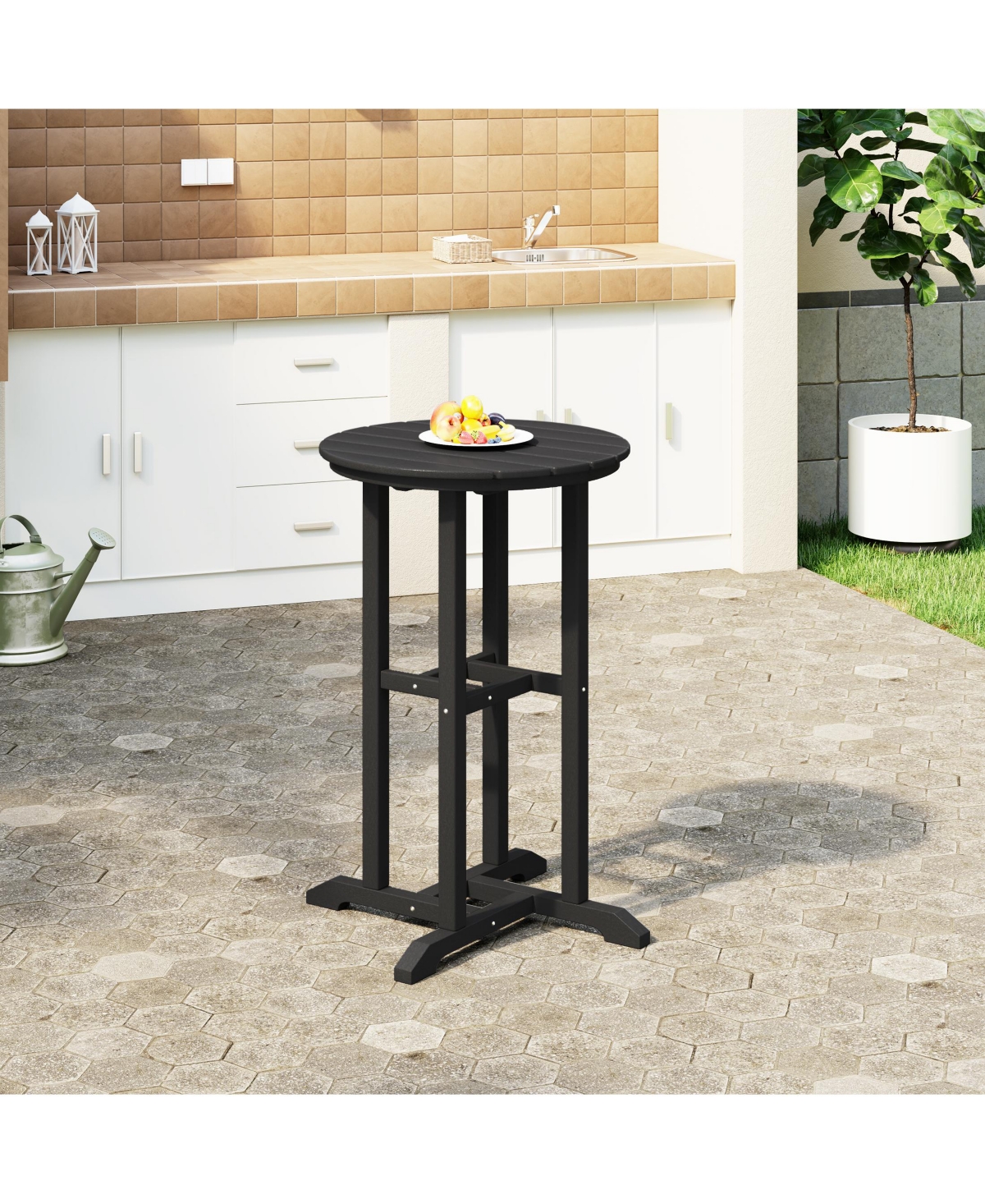 37" Counter Height Round Outdoor Patio Bistro Bar Table