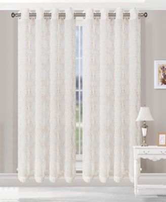 Imperial Trellis Embroidered Sheer Grommet Top Curtains, 52" x 63" (Set of 2)