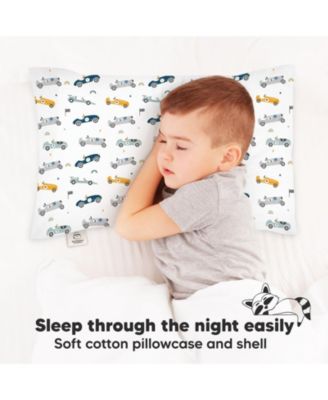 Jumbo Toddler Pillow with Pillowcase, 14X20 Soft Organic Toddler Pillows for Sleeping, Kids Travel Pillow