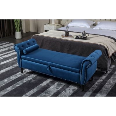 Luxurious Velvet Sofa Stool with Storage