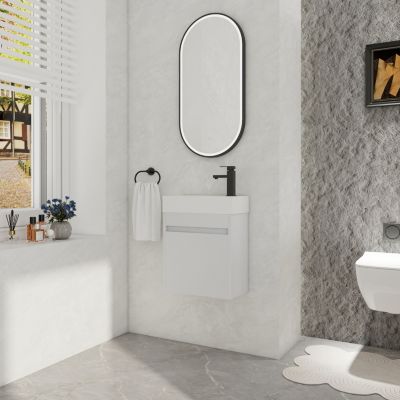 Floating Bathroom Vanity with Resin Sink and Soft-Close Door