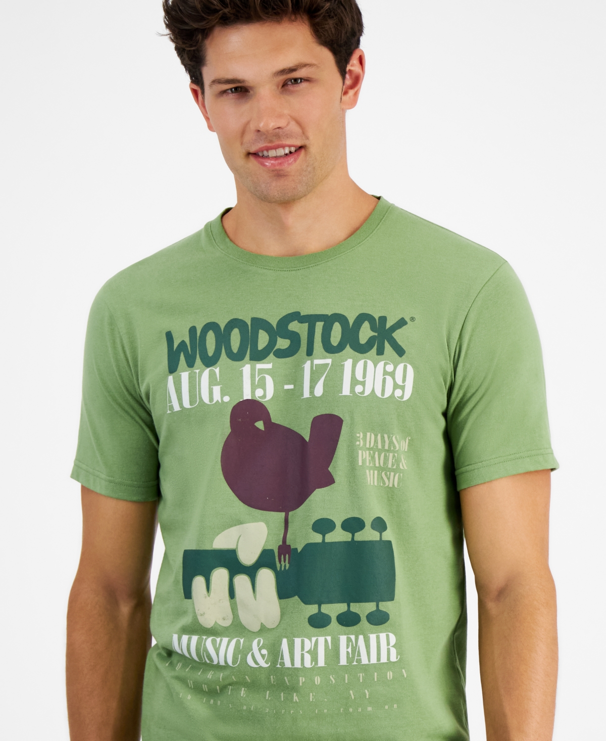 Sun + Stone Men's Short Sleeve Crewneck Woodstock Graphic T-Shirt, Created for Macy's